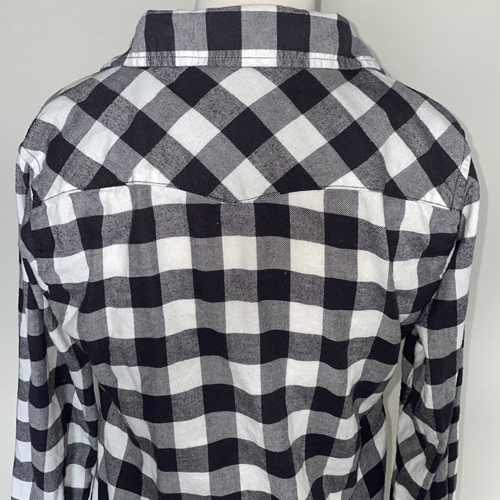 JACHS GIRLFRIEND comfort stretch black and white flannel in women’s size small - Picture 6 of 11
